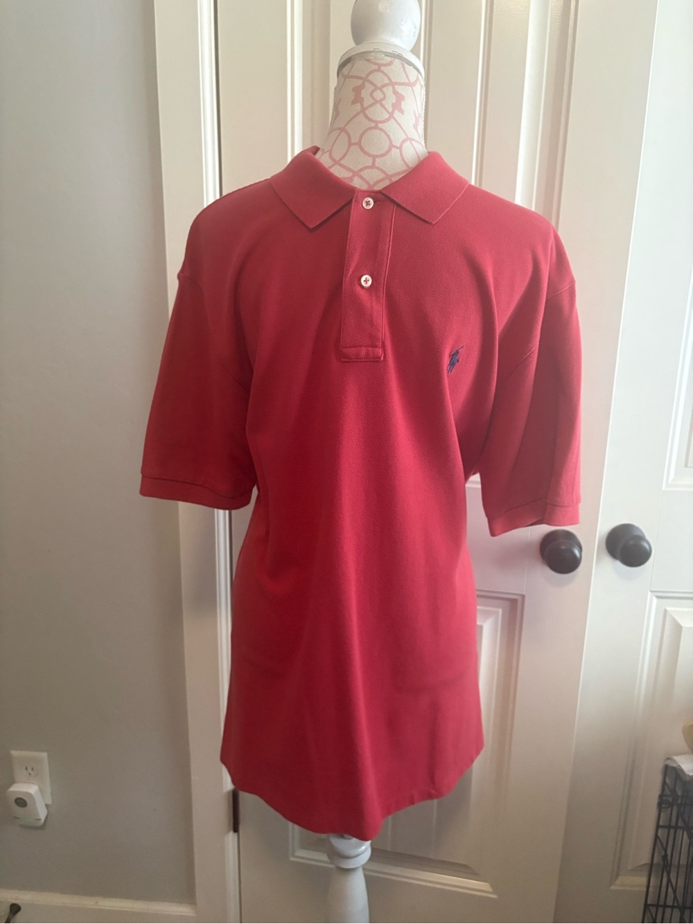 Ralph Lauren Men's Coral-Red Polo with Embroidered Pony